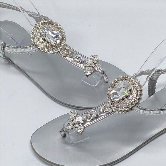 DOLCE&GABBANA Crystal-embellished leather sandals size 36.5 - Picture 8 of 14
